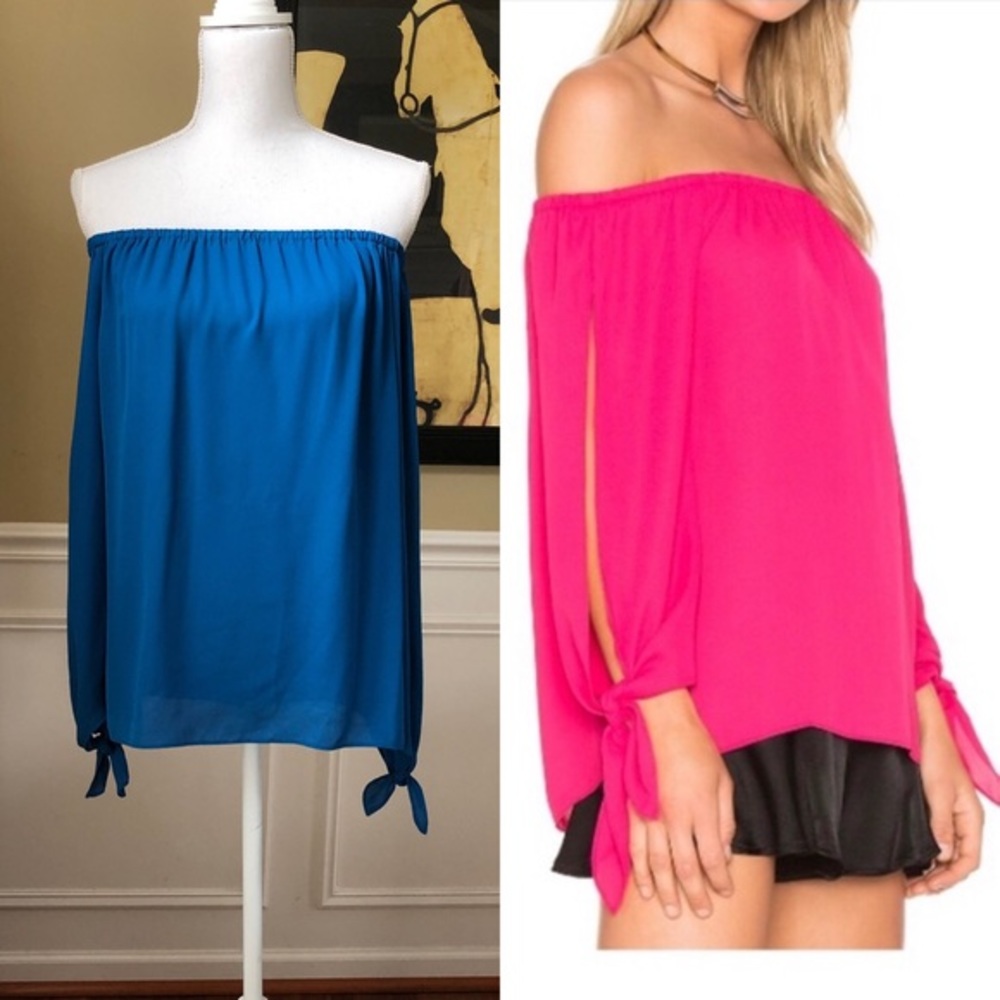 Nwt Three Eighty Two Open Sleeve Off Shoulder Top - image 1